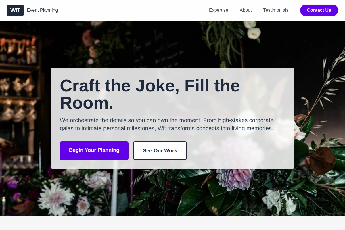 Wit Event Planning